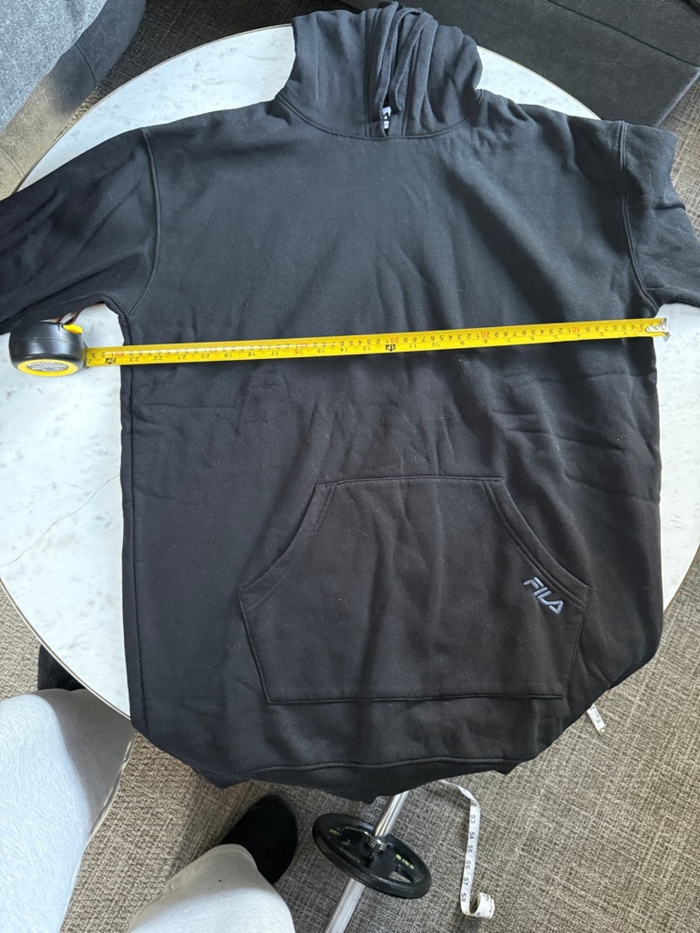 Fila Black Pullover Hoodie with Front Pocket
